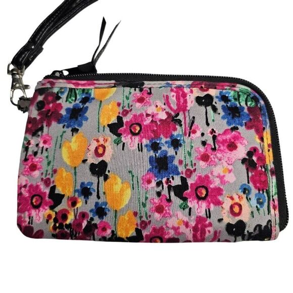 Thirty-One Wallet Watercolor Garden Floral Money Card Holder Zip Around - Picture 4 of 11